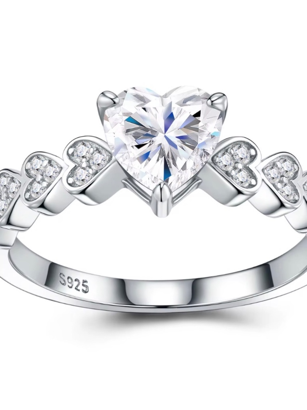 Moissanite Heart Ring